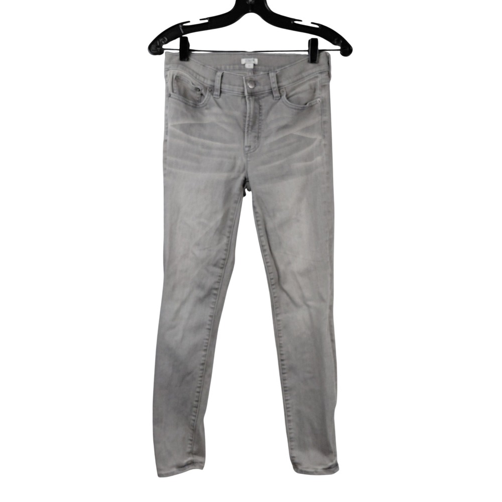 J.Crew Womens Grey Skinny Jeans F4484 Stretch Denim Size 27 Low Mid Rise